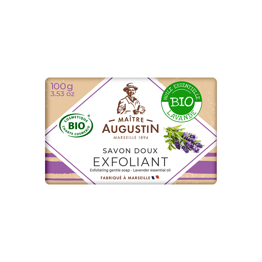 サボン・ドゥ・エクスフォリアント・ビオ ラベンダー 100g　Maitre Augustin